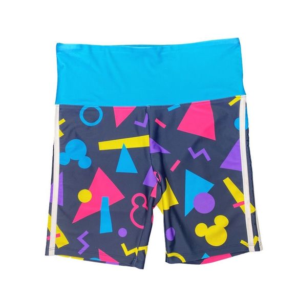 Disney Original Retro 80’s Walt Disney World Geometric Spandex Shorts - Sz Small - Picture 2 of 4